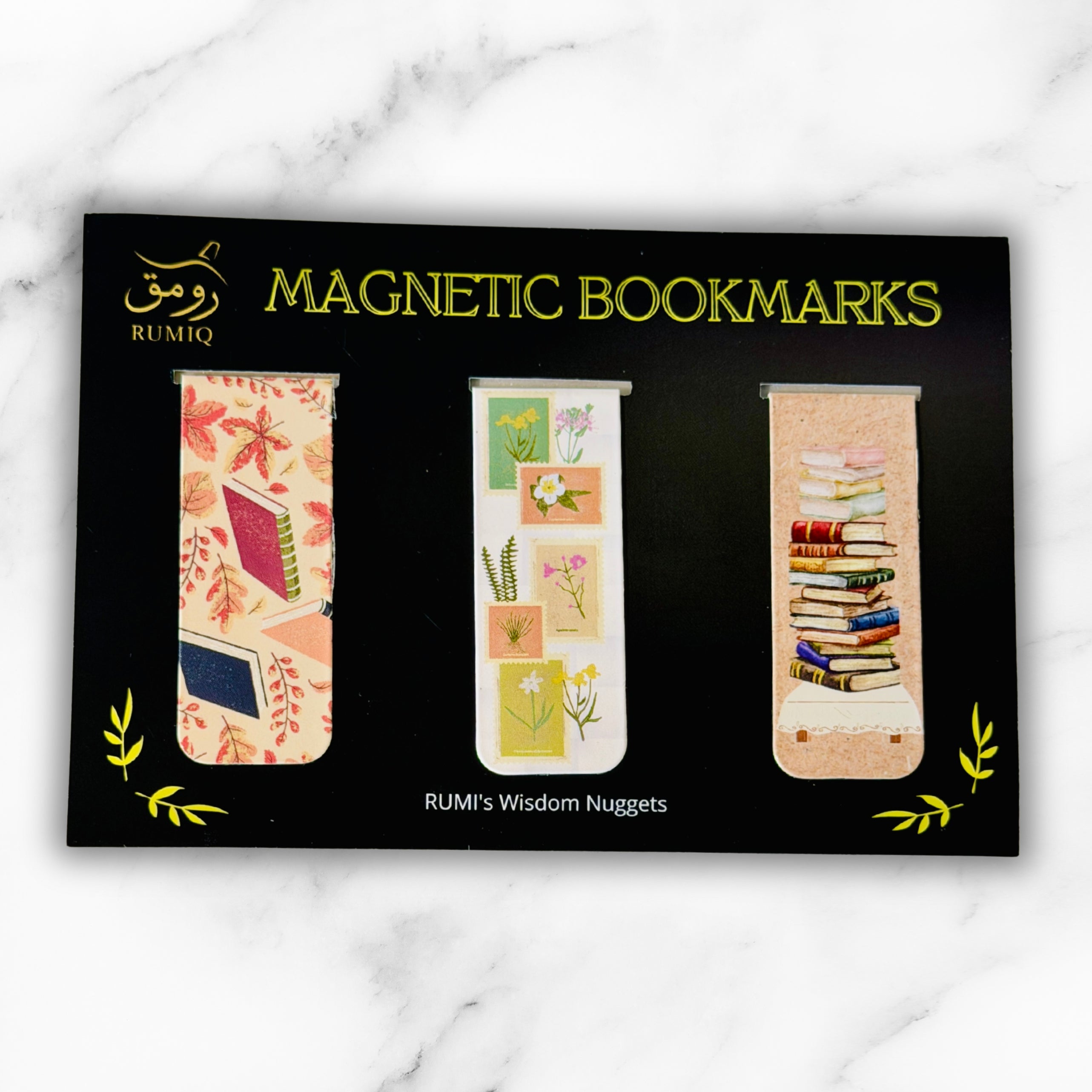 Rumi-Inspired Magnetic Bookmark Set (3-Pack) Double-Sided