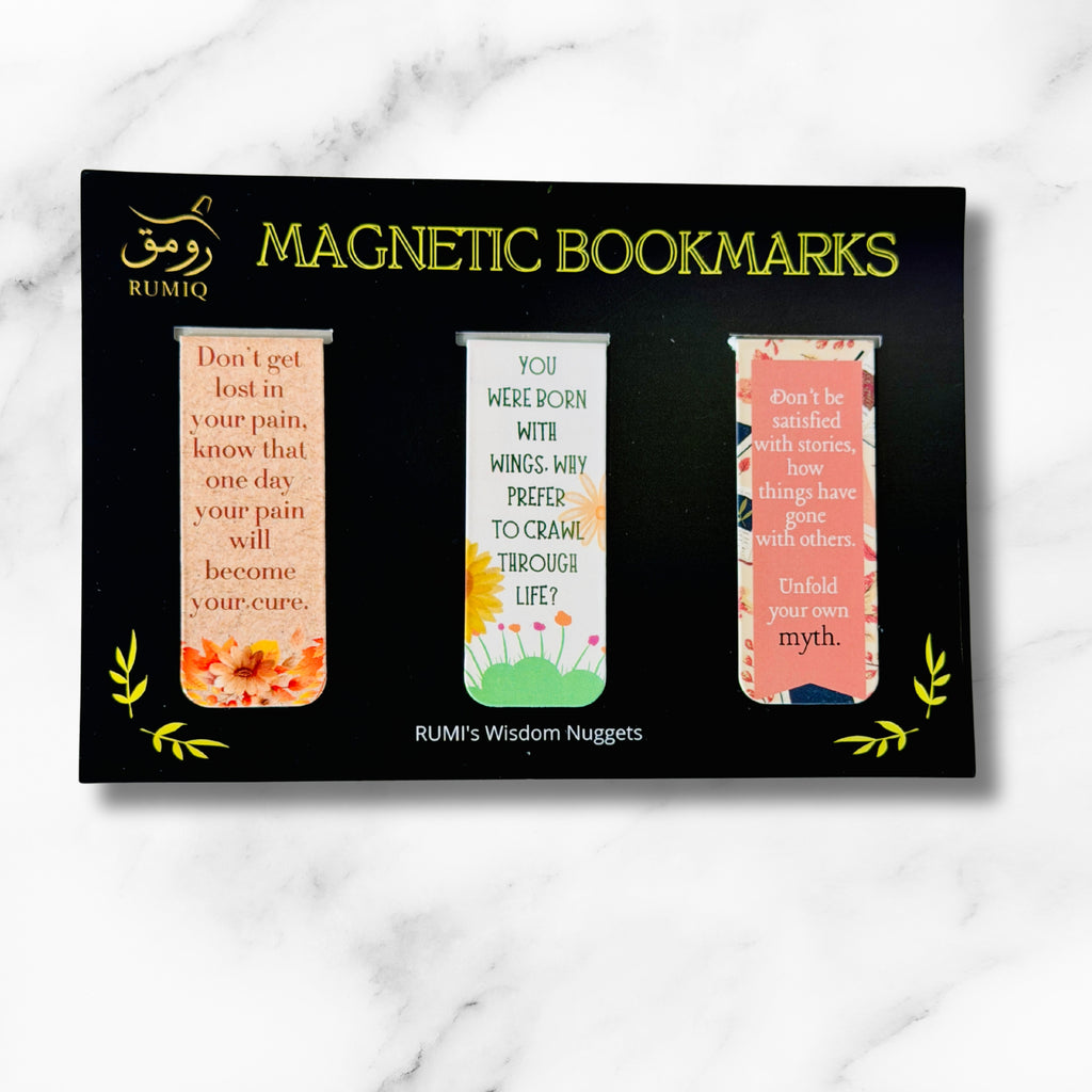 Rumi-Inspired Magnetic Bookmark Set (3-Pack) Double-Sided